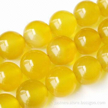 4 to 18mm yellow agate semi-precious loose beads gemstone, round, polished